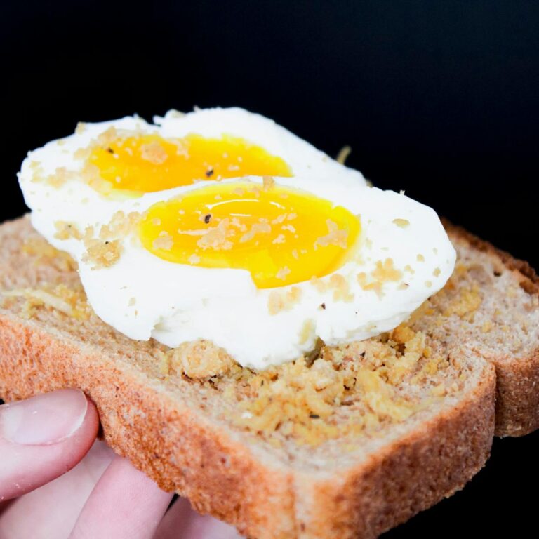 sliced bread with eggs